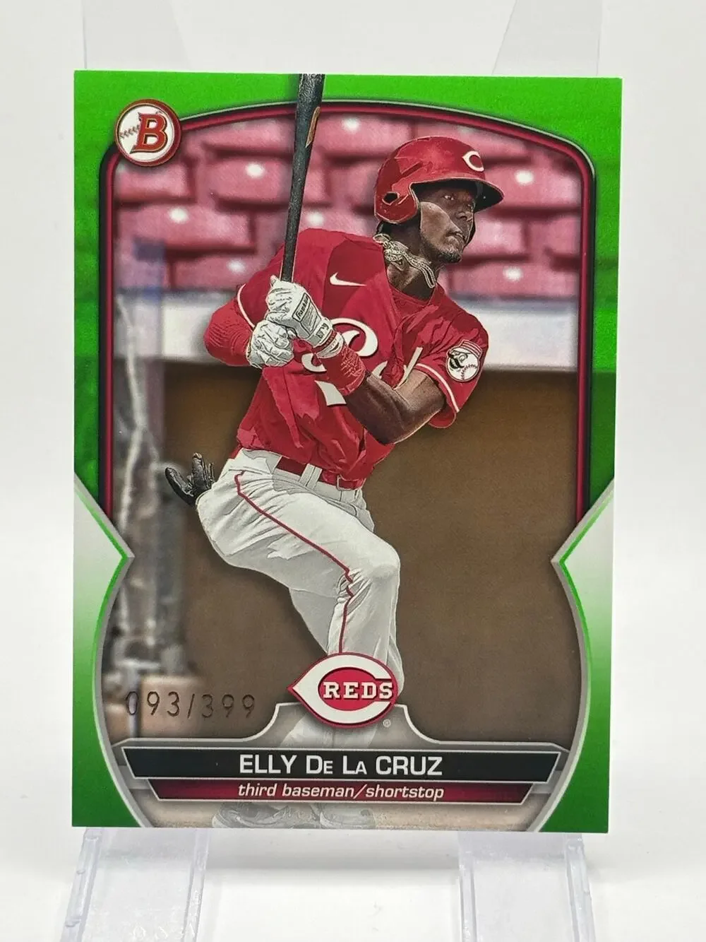 2023 Bowman Elly De La Cruz Neon Green  Border 93/399 Cincinnati Reds Prospect